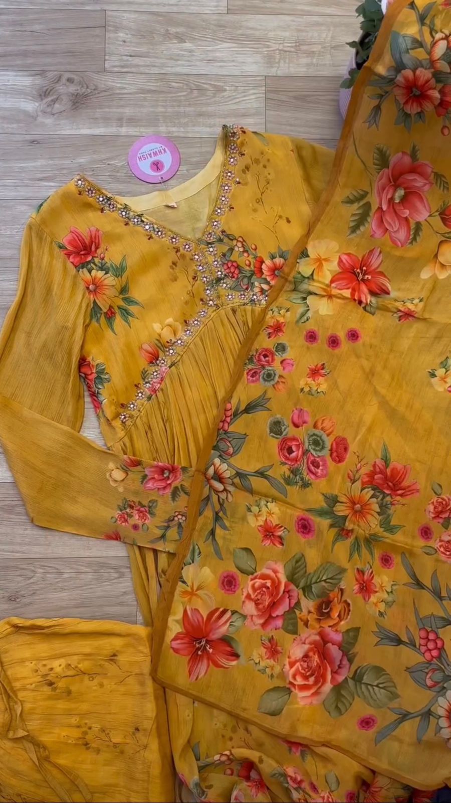  LG 1789 Heavy Chinon Digital Printed Alia Cut Kurti With Bottom Dupatta